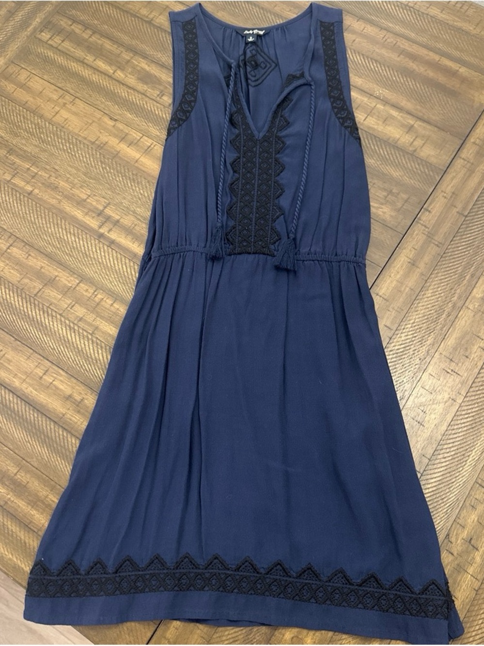 Lucky Brand Navy and Black Sleeveless Mini Dress